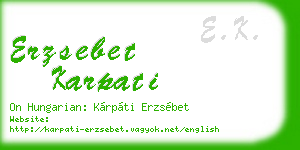 erzsebet karpati business card