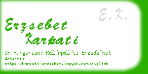 erzsebet karpati business card